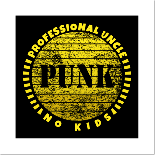 Funny Saying Professional Uncle No Kids Typography Yellow Gold Posters and Art